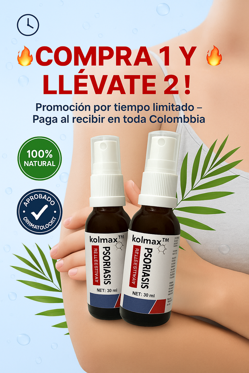 Adiós a la Picazón y la Irritación en Días - Spray Alivio Psoriasis KOLMAX