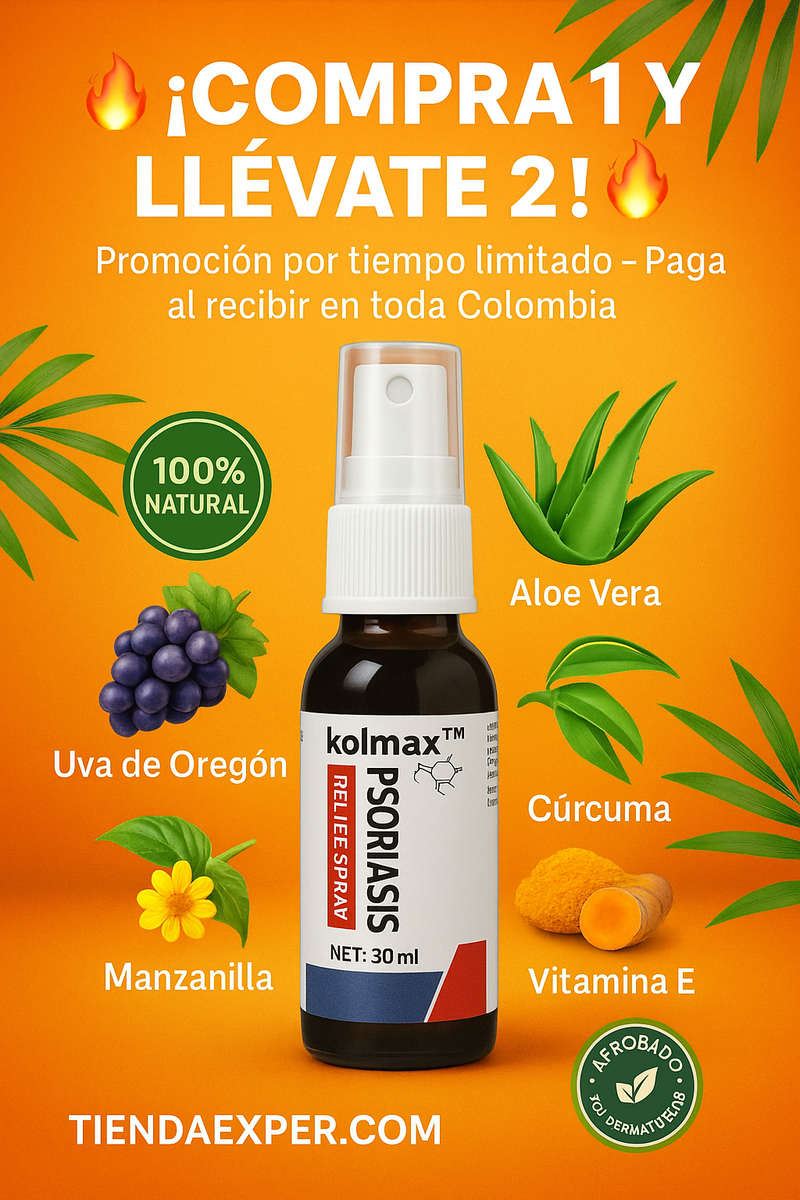 Adiós a la Picazón y la Irritación en Días - Spray Alivio Psoriasis KOLMAX