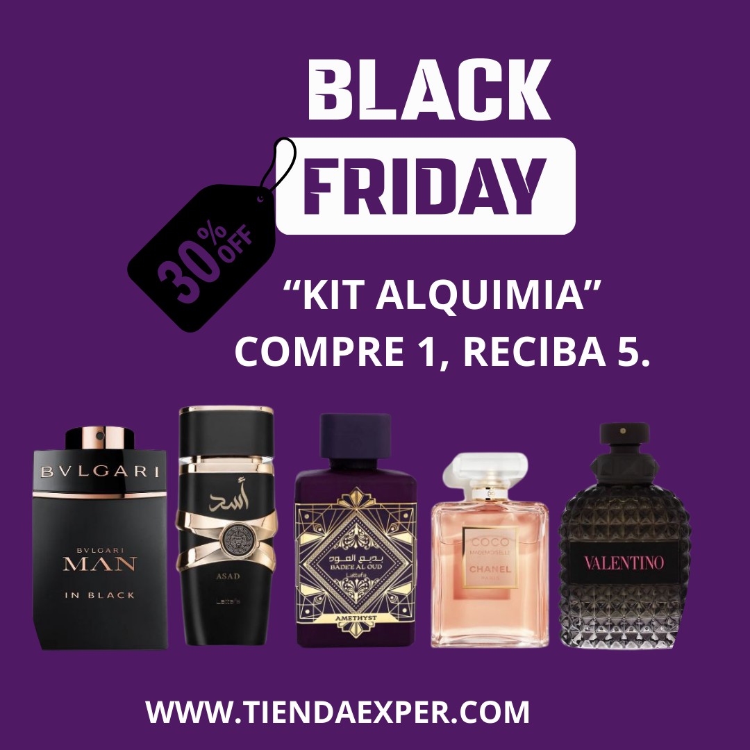 KIT "Alquimia". 5 EM 1 "Experimenta la variedad y encuentra tu nuevo aroma favorito. ¡Déjate sorprender por el poder de la esencia perfecta para cada momento de tu vida!"